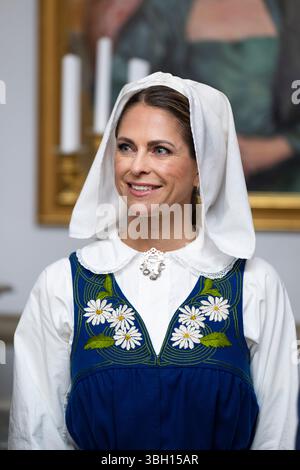 Stockholm, Schweden. Juni 2025. STOCKHOLM, SCHWEDEN 20250606Prinzessin Madeleine empfängt Gäste bei einem Empfang zum Nationalfeiertag im Stockholmer Palast im Zusammenhang mit dem schwedischen Nationalfeiertag am 6. Juni. Foto: Pontus Lundahl/TT/Code 10050 Credit: TT News Agency/Alamy Live News Stockfoto