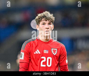 Cardiff City Stadium, Cardiff, Großbritannien. Juni 2025. Qualifikationsgruppe J internationaler Fußball zur FIFA-Weltmeisterschaft, Wales gegen Liechtenstein; Lewis Koumas of Wales Credit: Action Plus Sports/Alamy Live News Stockfoto
