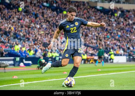 Juni 2025. Glasgow, Großbritannien. Schottland spielte Island in einem internationalen Freundschaftsspiel im schottischen Nationalstadion Hampden Park in Glasgow. Das Finale war Schottland 1:3, Iceland Max Johnston, Schottland 22. Quelle: Findlay / Alamy Live News Stockfoto