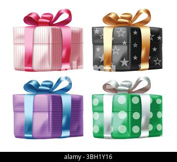 Geschenkbox elegantes Design für alle Veranstaltungen wie Geburtstag, Jubiläum, Weihnachten und Valentinstag. Stock Vektor
