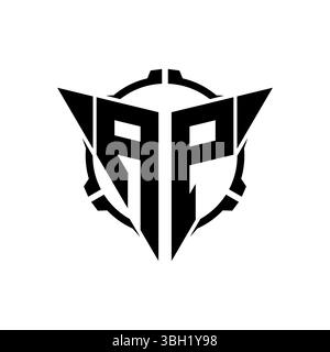 AP Gaming Logo Initial mit geometrischem, modernem Dreieck abgerundetem Sniper Tactical Design im isolierten Hintergrund, minimalistisches Gaming-Monogramm lo Stock Vektor