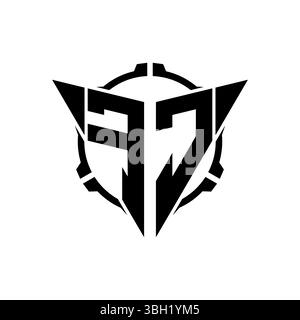 FC Gaming Logo Initial mit geometrischem, modernem Triangle abgerundetem Sniper Tactical Design im isolierten Hintergrund, minimalistisches Gaming-Monogramm lo Stock Vektor