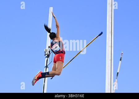 Roberta BRUNI (ITA) tritt in den Pole Vault Women während der IAAF Wanda Diamond League an: Golden Gala Pietro Mennea am 6. Juni 2025 in Rom, Italien Credit: Domenico Cippitelli/Alamy Live News Stockfoto