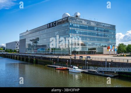 BBC Scotland und BBC ALBA Studios am Pacific Quay in Glasgow, Schottland, Großbritannien Stockfoto