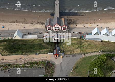 Saltburn Cliff Lift, Standseilbahn in Saltburn by the Sea, nördlicher Badeort Yorkshire Stockfoto