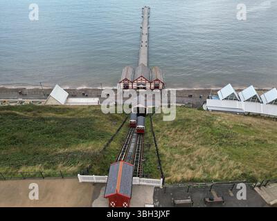 Saltburn Cliff Lift, Standseilbahn in Saltburn by the Sea, nördlicher Badeort Yorkshire Stockfoto
