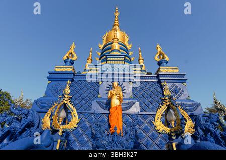 Wat Rong Suea Ten (Blauer Tempel) in Chiang Rai, Thailand, Südostasien, Asien Stockfoto