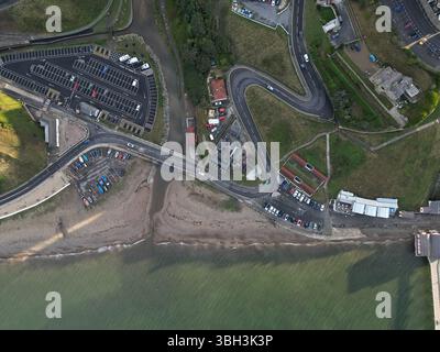 Blick aus der Vogelperspektive auf die Saltburn Road, Saltburn by the Sea British Seaside Resort, North Yorkshire Stockfoto