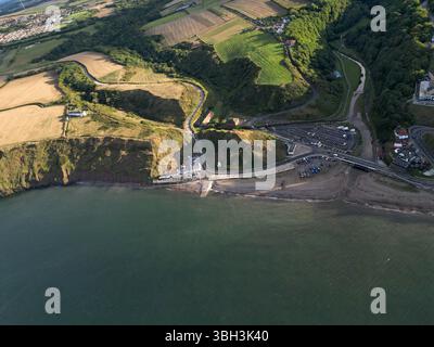Aus der Vogelperspektive von Saltburn am Sea British Seaside Resort, North Yorkshire Stockfoto