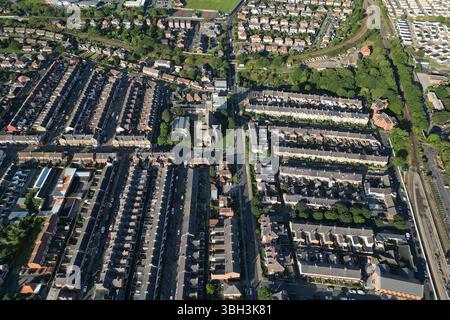 Aus der Vogelperspektive von Saltburn am Sea British Seaside Resort, North Yorkshire Stockfoto