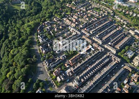 Aus der Vogelperspektive von Saltburn am Sea British Seaside Resort, North Yorkshire Stockfoto