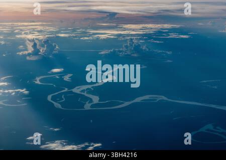 Luftaufnahme des Maranon-Flusses, Peru Stockfoto