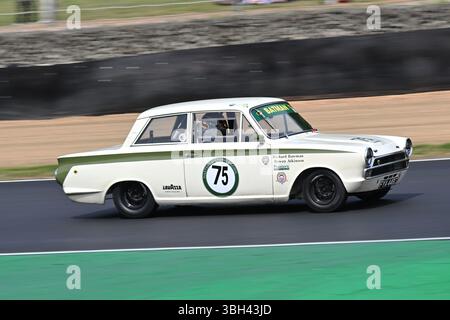 Richard Bateman, Ford Lotus Cortina, Masters Pre-66 Touring Cars, Masters Historic Festival mit Tourenwagen aus den Tagen der britischen Limousine Stockfoto
