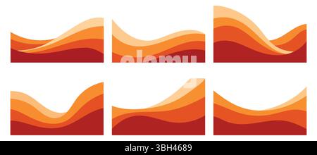 Minimalistischer Hintergrund mit abstrakten orangen Wellen in warmen Farbverläufen, klarem Vektorstil Stock Vektor