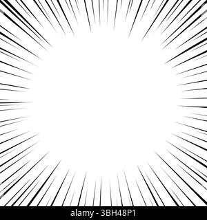Schnelle Linien auf weißem Hintergrund. Anime Comic Speed Lines Bewegungseffekt. Vektorabbildung Stock Vektor
