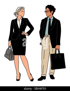Geschäftspaar von Berufs-Frau und -Mann Stock Vektor