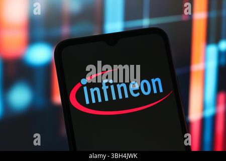 Kanada. Juni 2025. In dieser Abbildung wird das Infineon Technologies Logo auf einem Smartphone-Bildschirm angezeigt. (Credit Image: © Thomas Fuller/SOPA Images via ZUMA Press Wire) NUR REDAKTIONELLE VERWENDUNG! Nicht für kommerzielle ZWECKE! Stockfoto