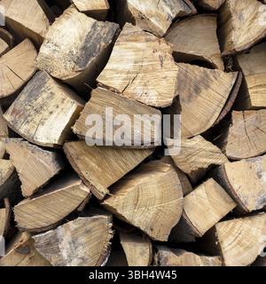 Hintergrund der trockenen Scheitholz meldet sich in einem Haufen Stockfoto