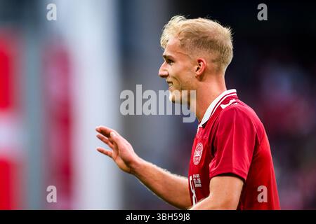 8 (DEN) - Gustav Isaksen. Landskamp: Danmark mod Nordirland - 07.06.2025. Venskabskamp, VM-testkamp København, Danmark. 7. Juni 2025. Vereinigtes Königreich: Dänemark Stockfoto