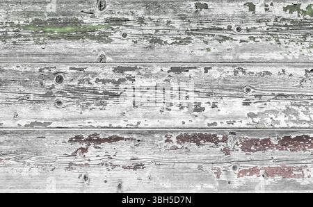 Die Flagge Italiens ist auf einem alten grungy hölzernen Hintergrund gemalt. Verblasste Textur Stockfoto