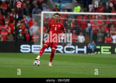 Cardiff, Großbritannien. Juni 2025. Joe Rodon aus Wales in Aktion. Wales gegen Liechtenstein, Qualifikationsspiel der Gruppe J zur FIFA-Weltmeisterschaft am Freitag, den 6. Juni 2025, im Stadion der Stadt Cardiff in Cardiff, Südwales. Nur redaktionelle Verwendung. bild von Andrew Orchard/Andrew Orchard Sportfotografie/Alamy Live News Credit: Andrew Orchard Sportfotografie/Alamy Live News Stockfoto