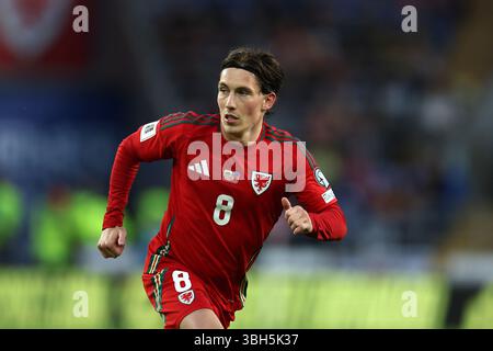 Cardiff, Großbritannien. Juni 2025. Harry Wilson aus Wales schaut zu. Wales gegen Liechtenstein, Qualifikationsspiel der Gruppe J zur FIFA-Weltmeisterschaft am Freitag, den 6. Juni 2025, im Stadion der Stadt Cardiff in Cardiff, Südwales. Nur redaktionelle Verwendung. bild von Andrew Orchard/Andrew Orchard Sportfotografie/Alamy Live News Credit: Andrew Orchard Sportfotografie/Alamy Live News Stockfoto