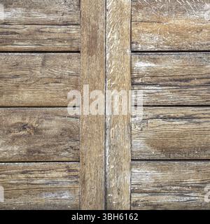 Alter Vintage Holztisch, Blick von oben Stockfoto