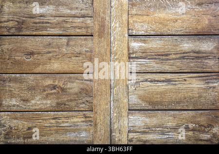 Holztischhintergrund, Draufsicht von oben Stockfoto