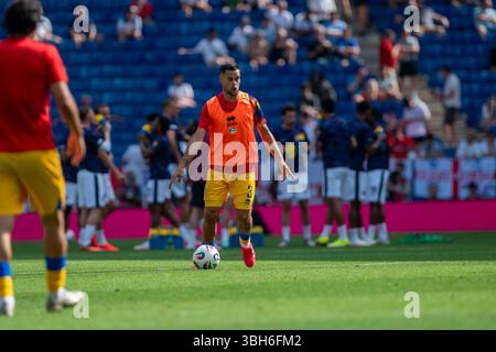 Barcelona, Spanien: 7. Juni: Spieler im Vorfeld des Qualifikationsspiels zur FIFA-Weltmeisterschaft 2026 zwischen Andorra und England im RCDE-Stadion in Cor Stockfoto