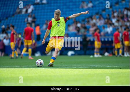 Barcelona, Spanien: 7. Juni: Spieler im RCDE-Stadion in Corn beim Qualifikationsspiel zur FIFA-Weltmeisterschaft 2026 zwischen Andorra und England Stockfoto