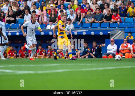 Barcelona, Spanien: 7. Juni: Spieler im RCDE-Stadion in Corn beim Qualifikationsspiel zur FIFA-Weltmeisterschaft 2026 zwischen Andorra und England Stockfoto