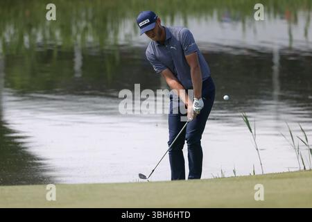 7. Juni 2025: Jesper Svensson stürzt in die dritte Runde der RBC Canadian Open im TPC Toronto im Osprey Valley in Caledon, Ontario, Kanada. Daniel Lea/CSM Stockfoto