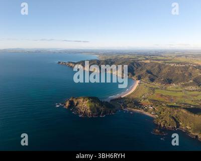 Luftaufnahme der Matauri Bay in Northland, Neuseeland Stockfoto