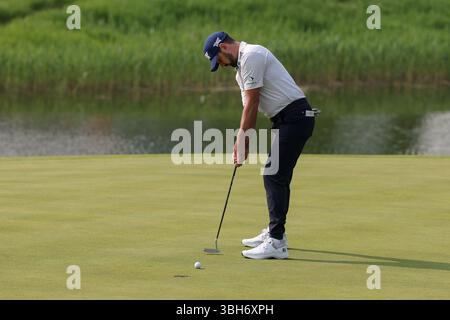 Caledon, Ontario, Kanada. Juni 2025. Cristobel Del Solar platzierte das 18. Loch-Grün während der dritten Runde der RBC Canadian Open, die im TPC Toronto im Osprey Valley in Caledon, Ontario, Kanada stattfand. Daniel Lea/CSM/Alamy Live News Stockfoto