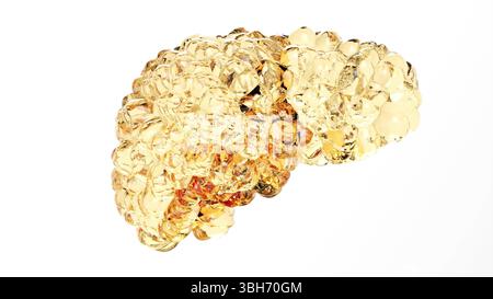 Zirrhose Leberfettkrebs menschliche Gesundheit 3D-Rendering Stockfoto