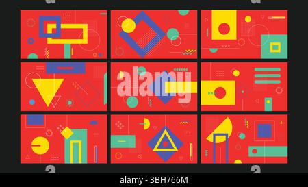 Farbenfroher Geometrischer Abstrakter Hintergrund Stock Vektor