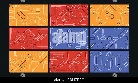 Hintergrundset Für Dynamische Geometrische Abgerundete Kapseln Stock Vektor