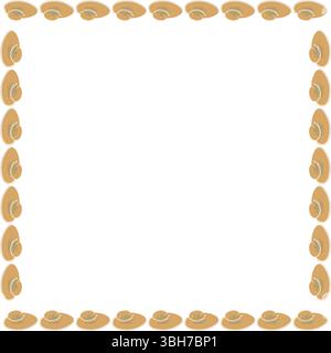 Rahmen für Sommerhut. Hallo Sommerferien Vorlage . Strandmütze für Damen. Rahmen mit leerem Platz für Ihren Text. Babydusche Stock Vektor