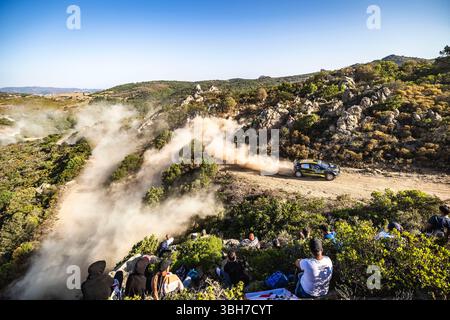 36 Pablo SARRAZIN, Geoffrey COMBE, Citroen C3 Rally2, Action während der Rallye Italia Sardegna 2025, 6. Runde der WRC-Weltmeisterschaft 2025, vom 5. Bis 8. Juni 2025 in Olbia, Italien - Foto Nikos Katikis / DPPI Stockfoto