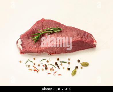 Fette frische, rohe Fleischstücke. Stockfoto