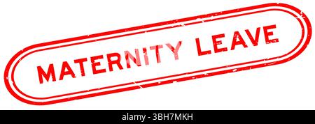 Grunge rotes Mutterschaftsurlaubswort Gummisiegelstempel auf weißem Hintergrund Stock Vektor