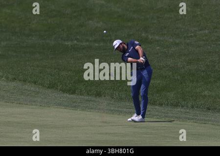 Caledon, Ontario, Kanada. Juni 2025. Cameron Young startet in der dritten Runde der RBC Canadian Open im TPC Toronto im Osprey Valley in Caledon, Ontario, Kanada. Daniel Lea/CSM/Alamy Live News Stockfoto