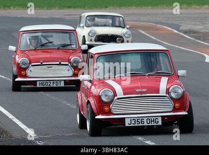 Klassischer Mini-Track-Tag auf der Blyton Park Track, Lincolnshire, Großbritannien. Stockfoto