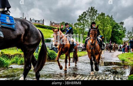 Biggar Gala-Woche-Fahrt in Biggar, South Lanarkshire, Schottland Stockfoto