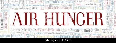 Air Hunger Wortwolke konzeptuelles Design isoliert auf weißem Hintergrund. Stock Vektor