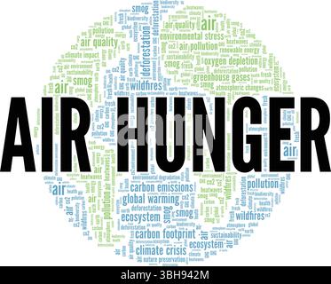 Air Hunger Wortwolke konzeptuelles Design isoliert auf weißem Hintergrund. Stock Vektor