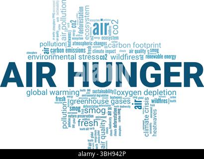 Air Hunger Wortwolke konzeptuelles Design isoliert auf weißem Hintergrund. Stock Vektor