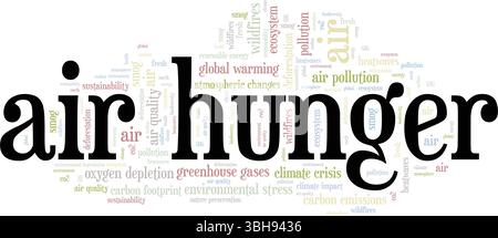 Air Hunger Wortwolke konzeptuelles Design isoliert auf weißem Hintergrund. Stock Vektor