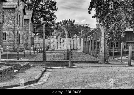 Kasernen und Gebäude in auschwitz birkenau in polen Stockfoto
