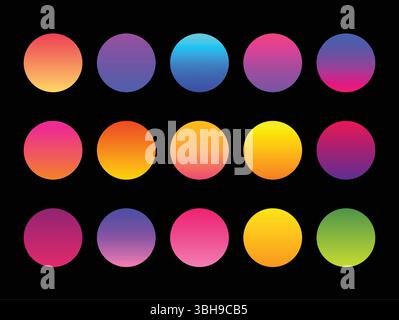 Farbmuster Mit Farbverlauf In Leuchtendem Neon – Modernes Farbpalette-Set Stock Vektor